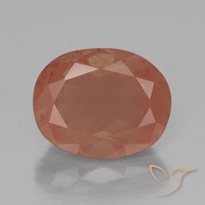 2.82ct طبيعي أحمر متوسط لابرادوريت أنديسين, بيضوي, شفاف / نصف شفاف