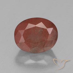 2.97ct طبيعي أحمر متوسط لابرادوريت أنديسين, بيضوي, شفاف