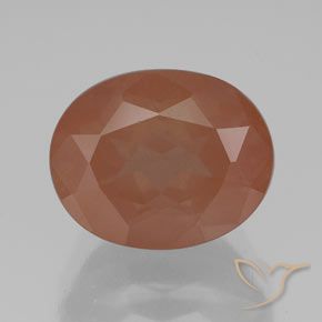 3.06ct طبيعي برتقالى متوسط لابرادوريت أنديسين, بيضوي, شفاف / نصف شفاف