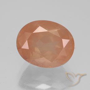 3.05ct طبيعي برتقالى محمر فاتح لابرادوريت أنديسين, بيضوي, شفاف / نصف شفاف