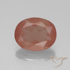2.44ct طبيعي برتقالى محمر باهت لابرادوريت أنديسين, بيضوي, شفاف / نصف شفاف
