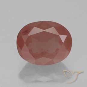 2.77ct طبيعي برتقالى محمر باهت لابرادوريت أنديسين, بيضوي, شفاف / نصف شفاف