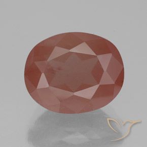 3.58ct طبيعي برتقالى محمر باهت لابرادوريت أنديسين, بيضوي, شفاف / نصف شفاف