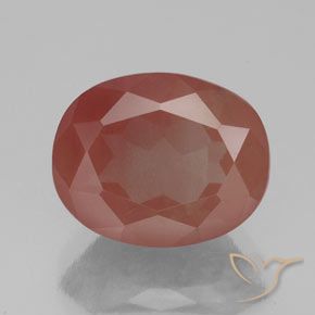 3.26ct طبيعي برتقالى محمر باهت لابرادوريت أنديسين, بيضوي, شفاف / نصف شفاف