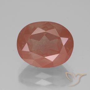 3.65ct طبيعي برتقالى محمر باهت لابرادوريت أنديسين, بيضوي, شفاف / نصف شفاف