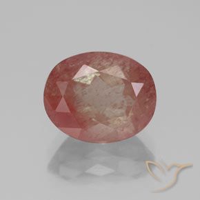 2.80ct طبيعي أحمر برتقالي لابرادوريت أنديسين, بيضوي, شفاف / نصف شفاف