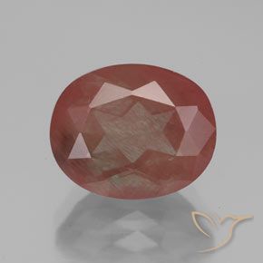 3.63ct طبيعي أحمر متوسط لابرادوريت أنديسين, بيضوي, شفاف / نصف شفاف
