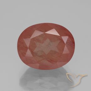 3.94ct طبيعي أحمر متوسط لابرادوريت أنديسين, بيضوي, شفاف / نصف شفاف