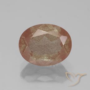 2.61ct طبيعي برتقالى دافئ لابرادوريت أنديسين, بيضوي, شفاف / نصف شفاف
