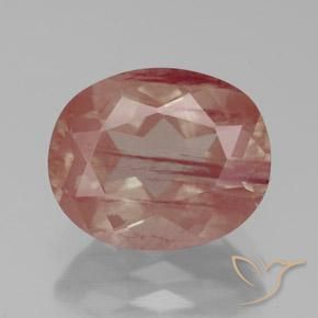 3.36ct طبيعي أحمر برتقالي لابرادوريت أنديسين, بيضوي, شفاف / نصف شفاف