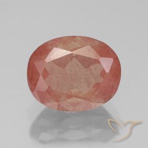 2.90ct طبيعي أحمر متوسط لابرادوريت أنديسين, بيضوي, شفاف