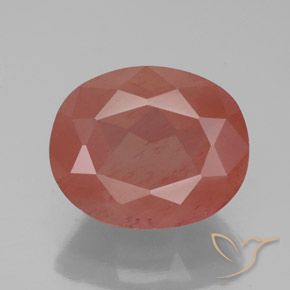 3.85ct طبيعي برتقالى محمر باهت لابرادوريت أنديسين, بيضوي, شفاف / نصف شفاف