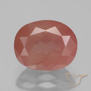 3.44ct طبيعي برتقالى محمر باهت لابرادوريت أنديسين, بيضوي, شفاف / نصف شفاف