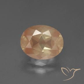 2.45ct طبيعي خوخى متوسط لابرادوريت أنديسين, بيضوي, شفاف