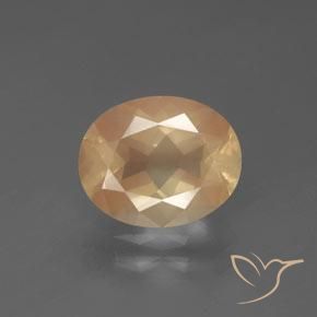 2.61ct طبيعي ذهبى خوخى فاتح لابرادوريت أنديسين, بيضوي, شفاف