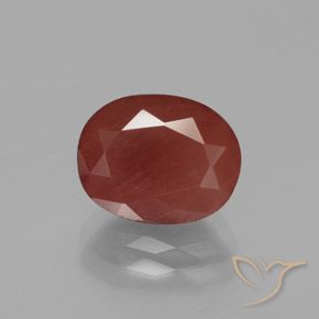 2.88ct طبيعي أحمر برتقالي لابرادوريت أنديسين, بيضوي, نصف شفاف
