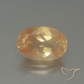 3.82ct طبيعي ذهبى خوخى فاتح لابرادوريت أنديسين, بيضوي, شفاف