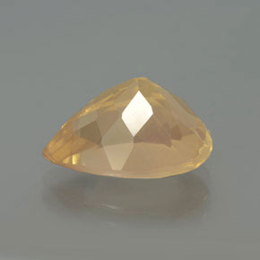 لابرادوريت أنديسين العسل البرتقال طبيعي، شكل الكمثرى، 5.09 قيراط، شفاف