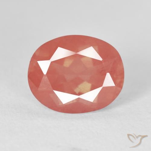 4.21ct طبيعي برتقالى محمر لابرادوريت أنديسين, بيضوي, شفاف