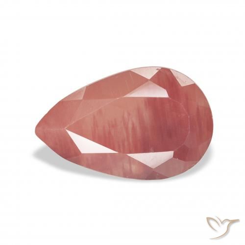 2.60ct طبيعي أحمر متوسط لابرادوريت أنديسين, شكل الكمثرى, شفاف