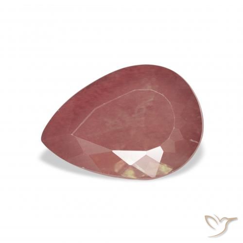 2.86ct طبيعي وردى زهرى غامق لابرادوريت أنديسين, شكل الكمثرى, شفاف