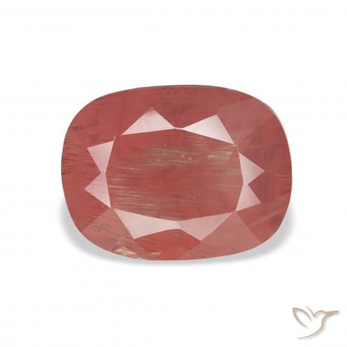 3.43ct طبيعي أحمر متوسط لابرادوريت أنديسين, وسادة, نصف شفاف