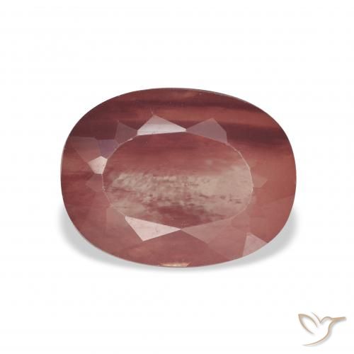 3.38ct طبيعي أحمر غامق لابرادوريت أنديسين, بيضوي, شفاف