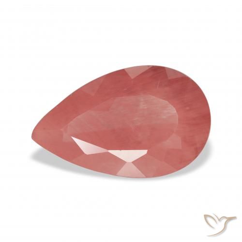 2.68ct طبيعي أحمر متوسط لابرادوريت أنديسين, شكل الكمثرى, نصف شفاف