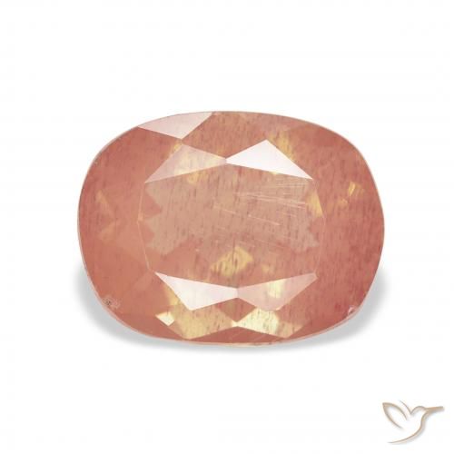 3.14ct طبيعي وردى متوسط لابرادوريت أنديسين, وسادة, شفاف