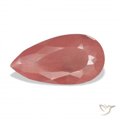 7.29ct طبيعي أحمر متوسط لابرادوريت أنديسين, شكل الكمثرى, شفاف