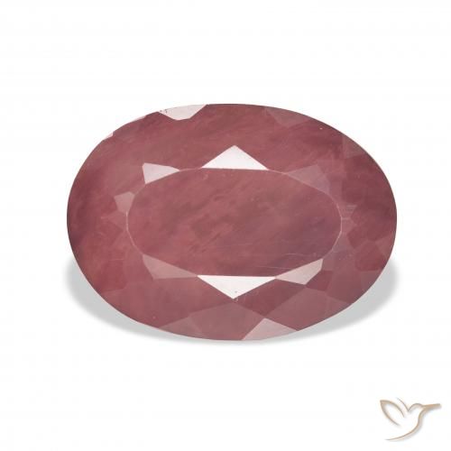 8.23ct طبيعي وردى زهرى غامق لابرادوريت أنديسين, بيضوي, نصف شفاف