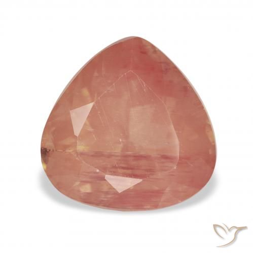 3.16ct طبيعي أحمر متوسط لابرادوريت أنديسين, شكل الكمثرى, شفاف