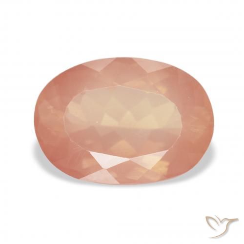3.35ct طبيعي برتقالى محمر فاتح لابرادوريت أنديسين, بيضوي, شفاف