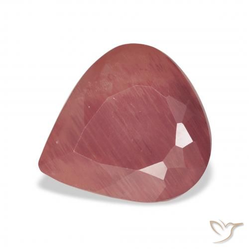 4.57ct طبيعي أحمر متوسط لابرادوريت أنديسين, شكل الكمثرى, نصف شفاف