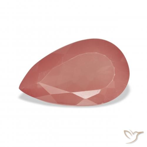 3.64ct طبيعي أحمر متوسط لابرادوريت أنديسين, شكل الكمثرى, شفاف
