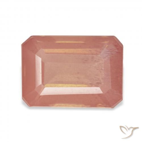 7.64ct طبيعي برتقالى محمر باهت لابرادوريت أنديسين, قص الزمرد, شفاف
