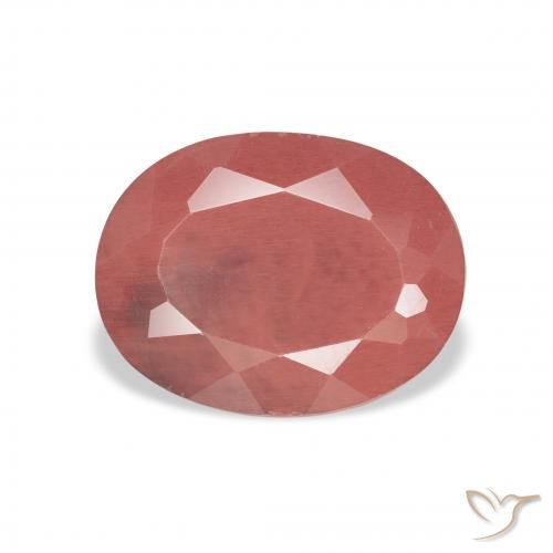 2.96ct طبيعي أحمر متوسط لابرادوريت أنديسين, بيضوي, نصف شفاف