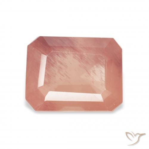 3.27ct طبيعي وردى الجريب فروت لابرادوريت أنديسين, قص الزمرد, شفاف
