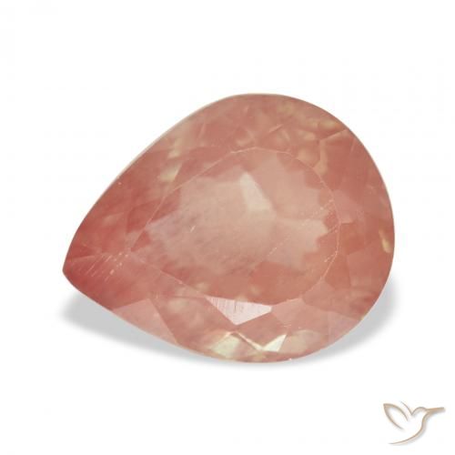 3.24ct طبيعي أحمر متوسط لابرادوريت أنديسين, شكل الكمثرى, شفاف
