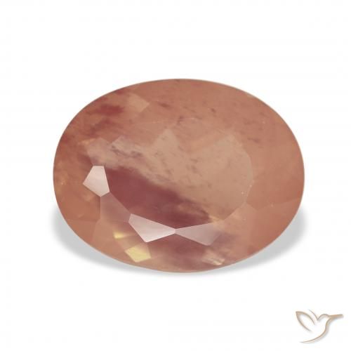 3.63ct خوخى غامق لابرادوريت أنديسين, بيضوي, شفاف