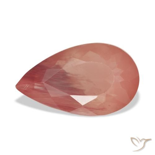 6.34ct برتقالى محمر باهت لابرادوريت أنديسين, شكل الكمثرى, شفاف