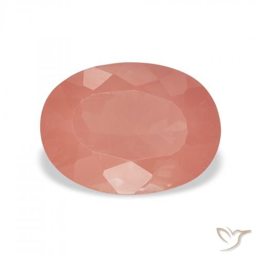 1.90ct Pale Red Orange لابرادوريت أنديسين, بيضوي, شفاف