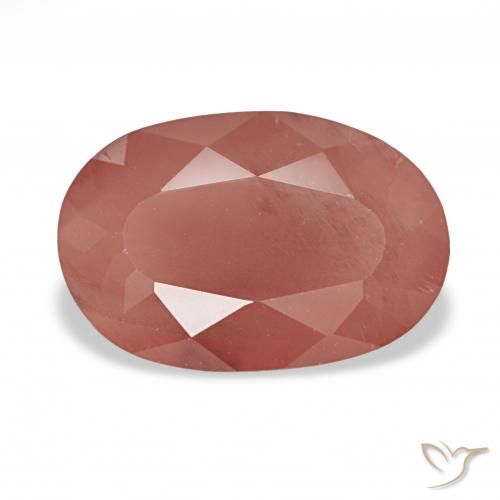 2.84ct برتقالى محمر باهت لابرادوريت أنديسين, بيضوي, نصف شفاف