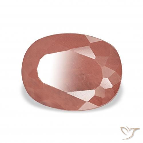 لابرادوريت أنديسين برتقالى محمر باهت طبيعي، وسادة، 2.60 قيراط، نصف شفاف