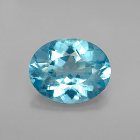أباتيت طبيعي بلون أزرق فاتح، وزن ‎2.42‎ قيراط، شكل بيضاوى، مقاس ‎10.1x8.1‎ مم