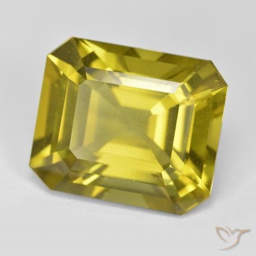 13.92ct طبيعي أصفر فاتح الأباتيت, قص الزمرد, قليلا جدا