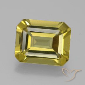 6.33ct طبيعي أصفر بنى الأباتيت, قص الزمرد, قليلا جدا