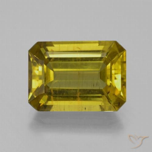 8.07ct طبيعي أصفر بنى الأباتيت, قص الزمرد, SI