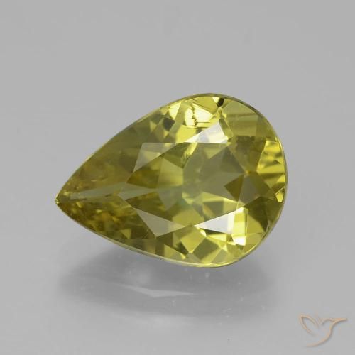 3.78ct طبيعي أصفر متوسط الأباتيت, شكل الكمثرى, VS-SI