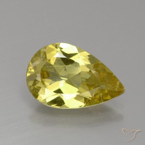2.97ct طبيعي أصفر غامق الأباتيت, شكل الكمثرى, VS-SI